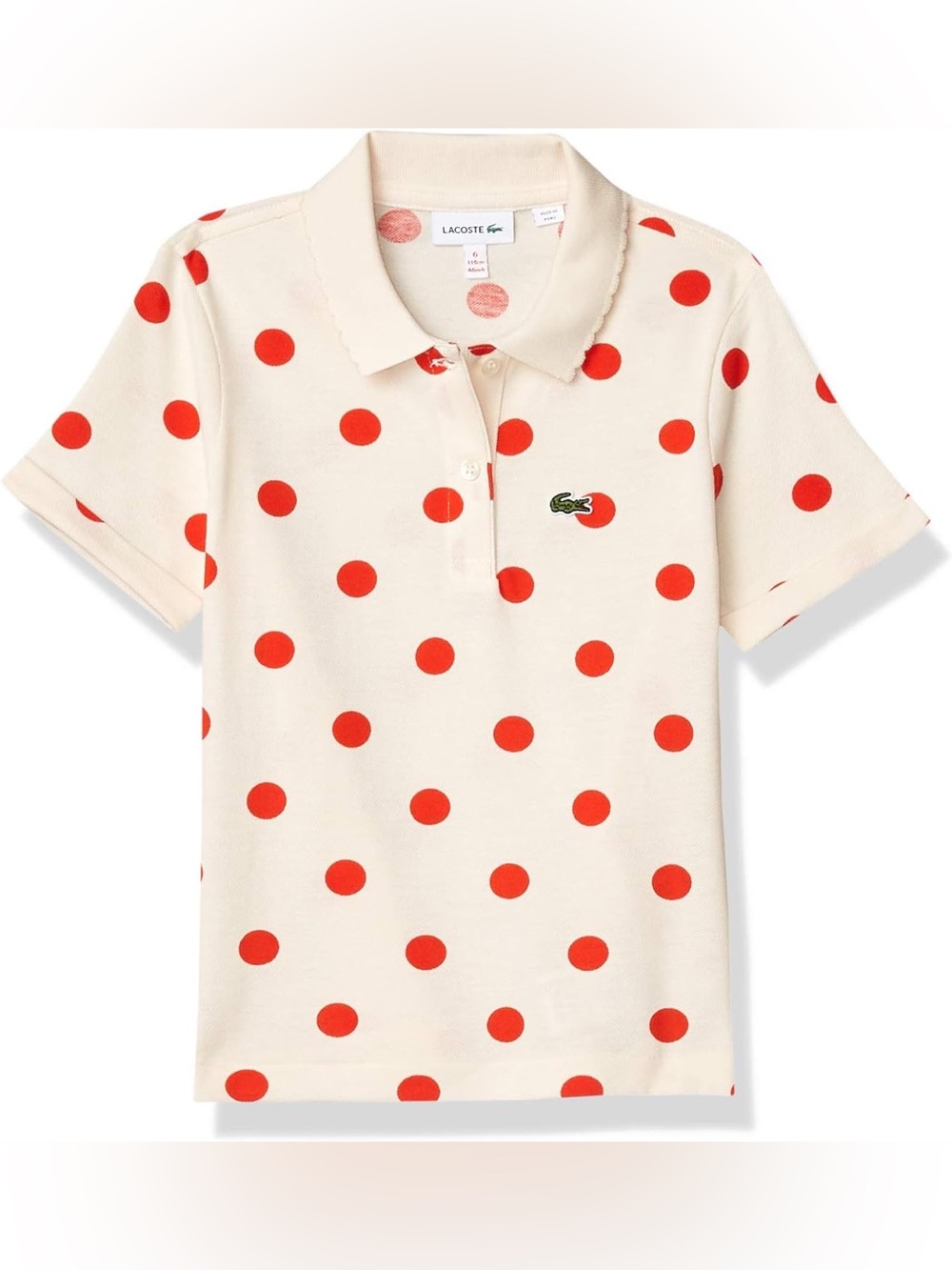 NWT Lacoste Kids' Polo with Red Dots cute！